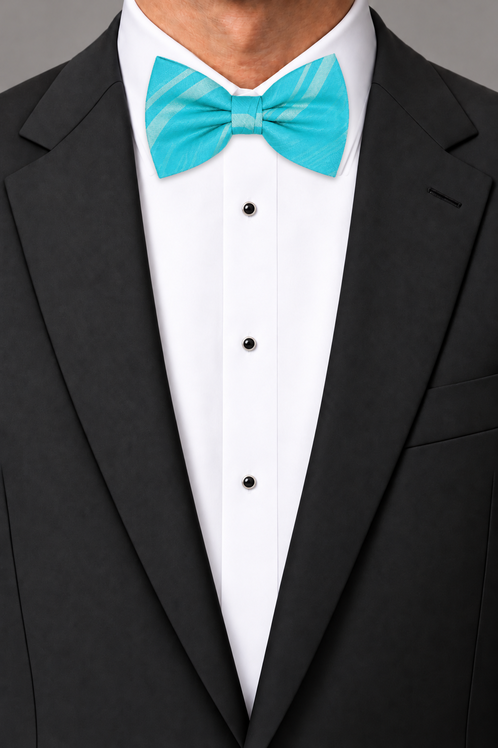 Cardi Pool Striped Satin Bow Tie