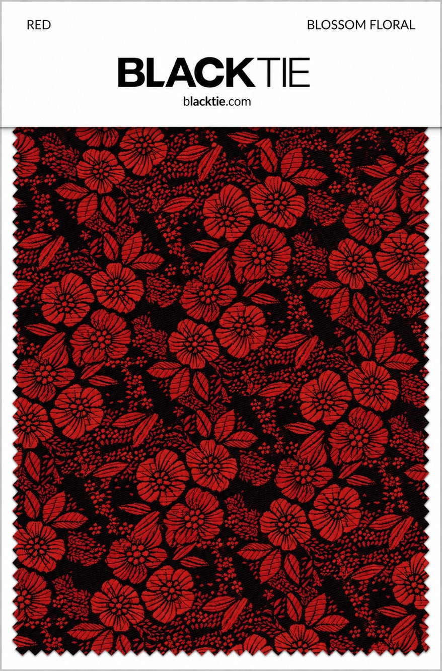 Ted Stanford Red Blossom Floral Necktie