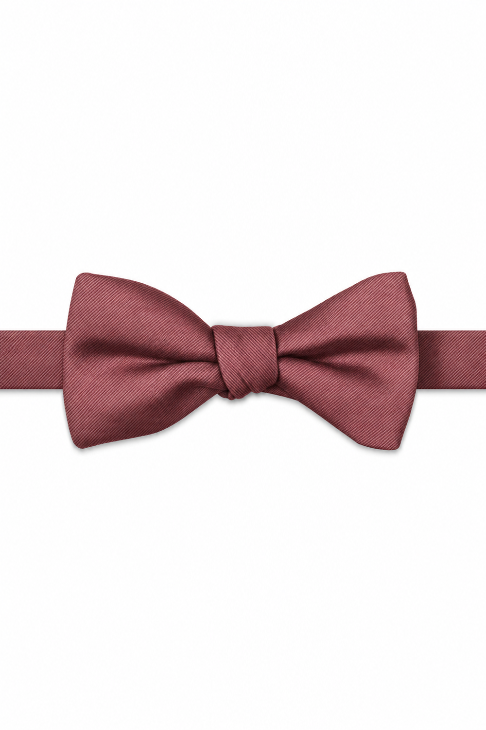 Rosewood Modern Solid Bow Tie - pre-tied bow tie, front view