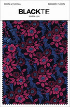 Ted Stanford Royal & Fuchsia Blossom Floral Necktie