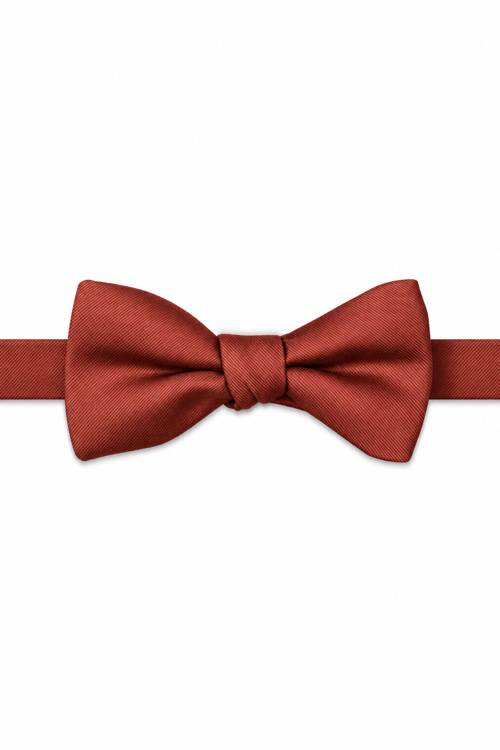 Rust Modern Solid Bow Tie - pre-tied bow tie, front view