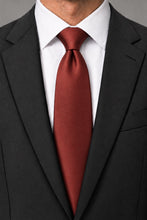 Allure Men Rust Solid Satin Silk Necktie