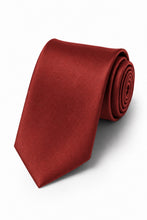 Allure Men Rust Solid Satin Silk Necktie