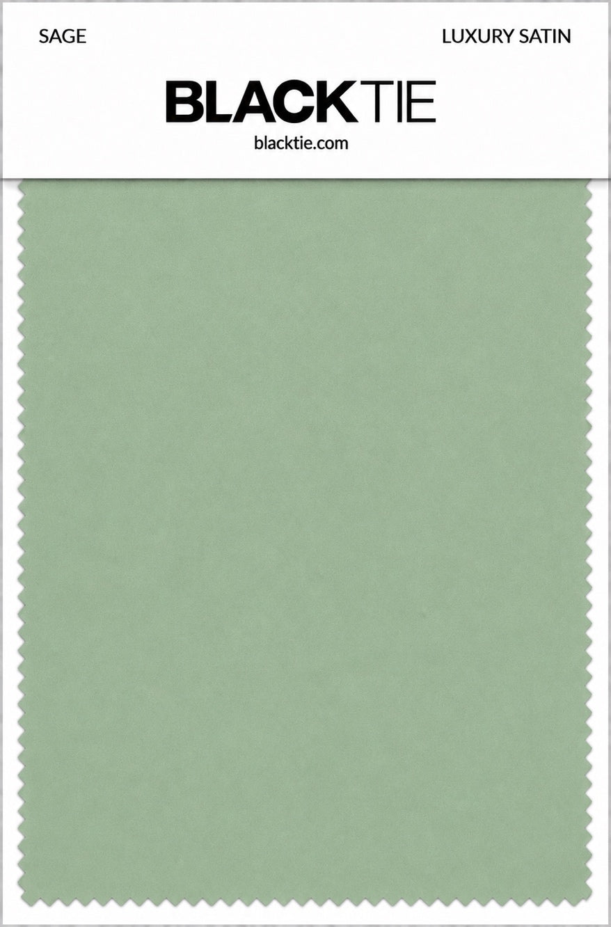 Sage Luxury Satin fabric swatch card