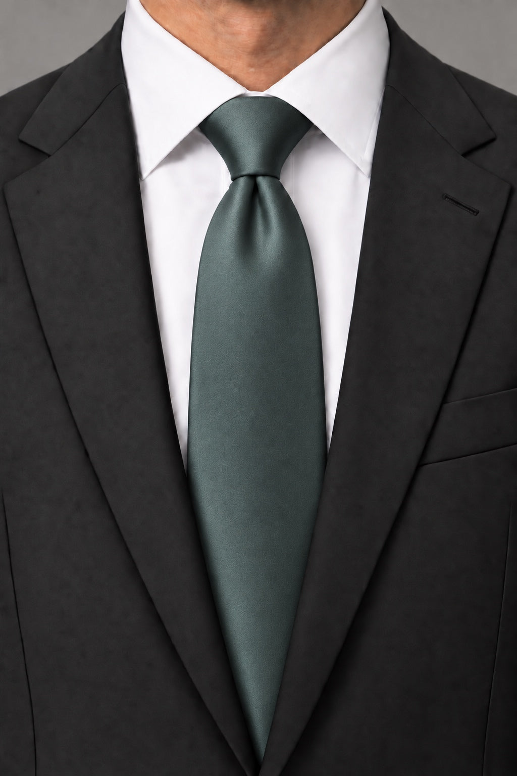 Allure Men Sage Solid Satin Silk Necktie