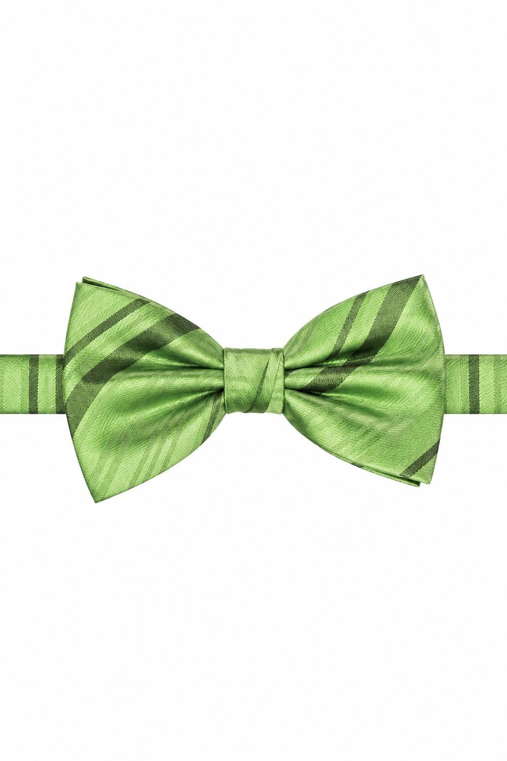 Cardi Pre-Tied Sage Striped Satin Bow Tie