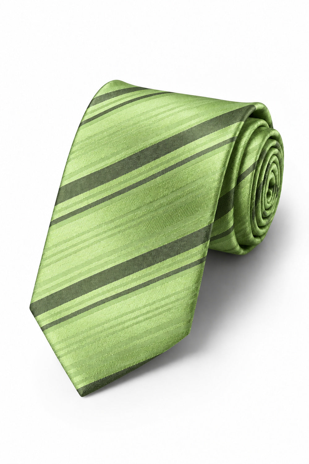 Cardi Sage Striped Satin Necktie