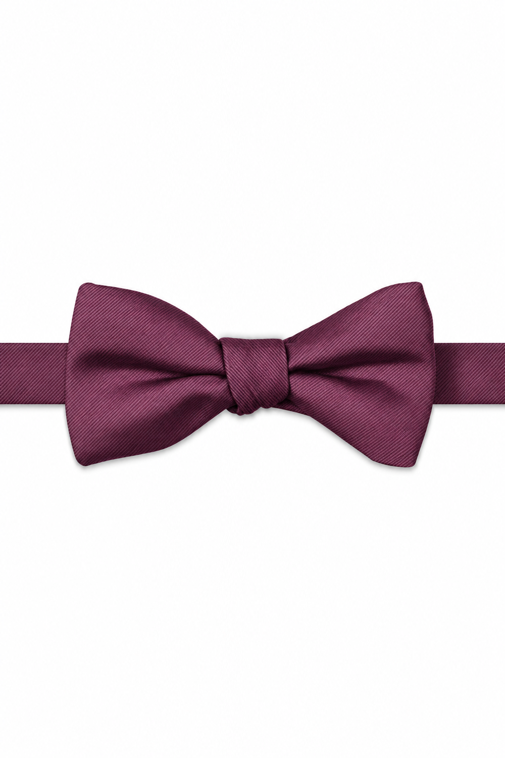 Sangria Modern Solid Bow Tie - pre-tied bow tie, front view