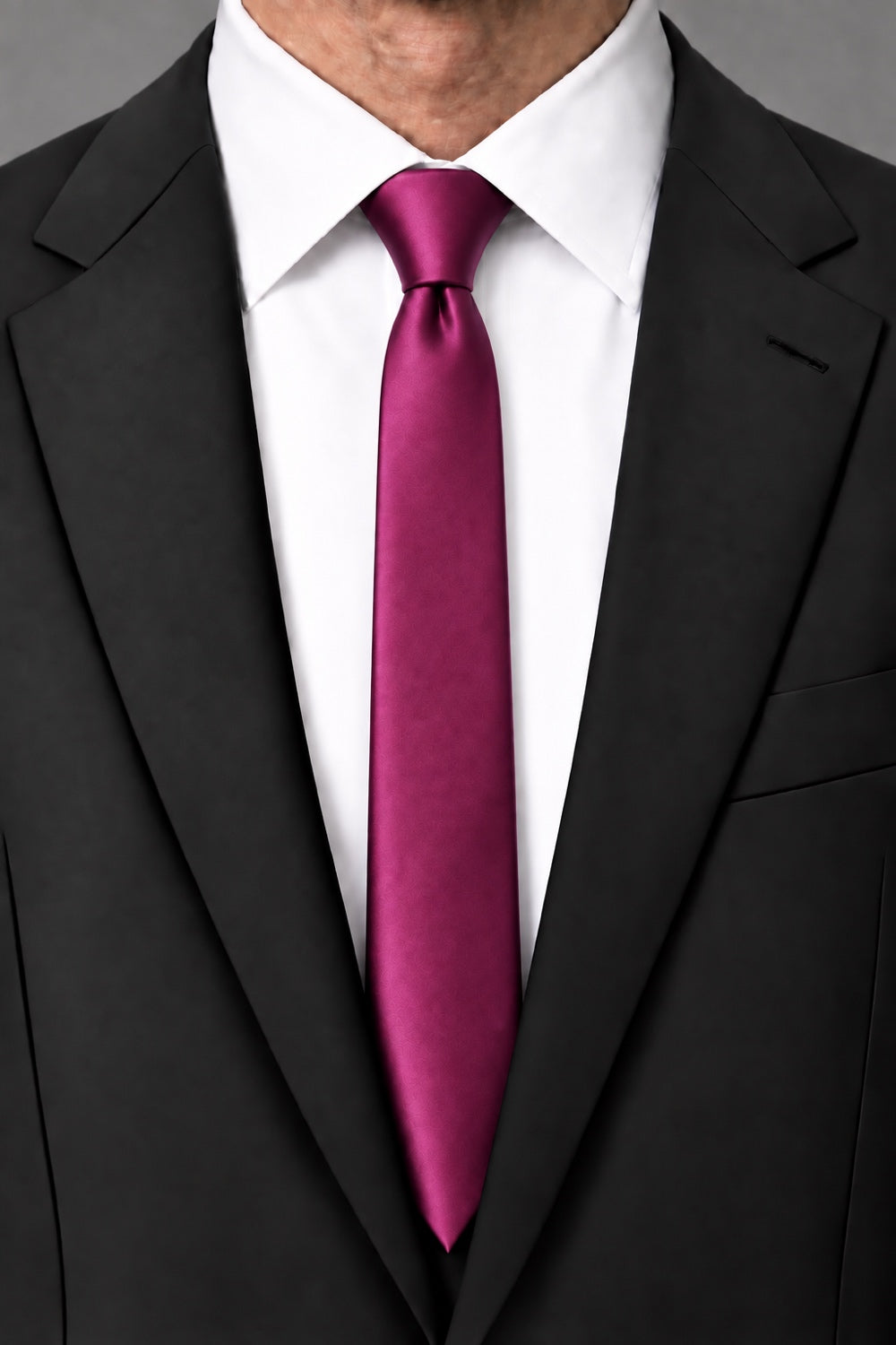 Cardi Sangria Luxury Satin Skinny Necktie