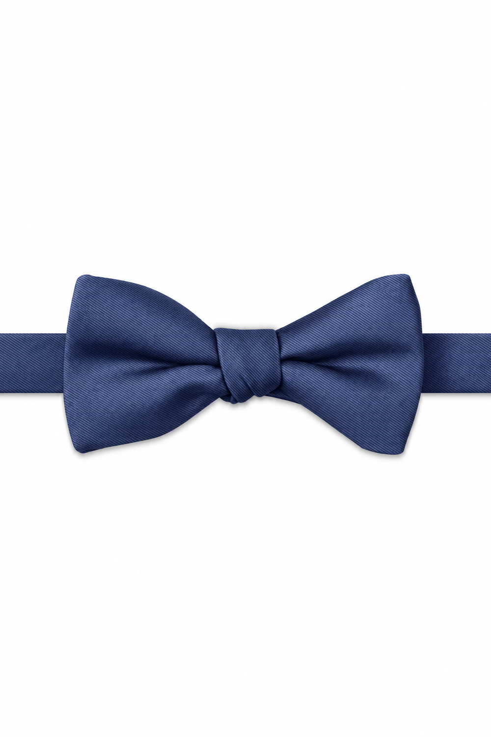 Sapphire Modern Solid Bow Tie - pre-tied bow tie, front view