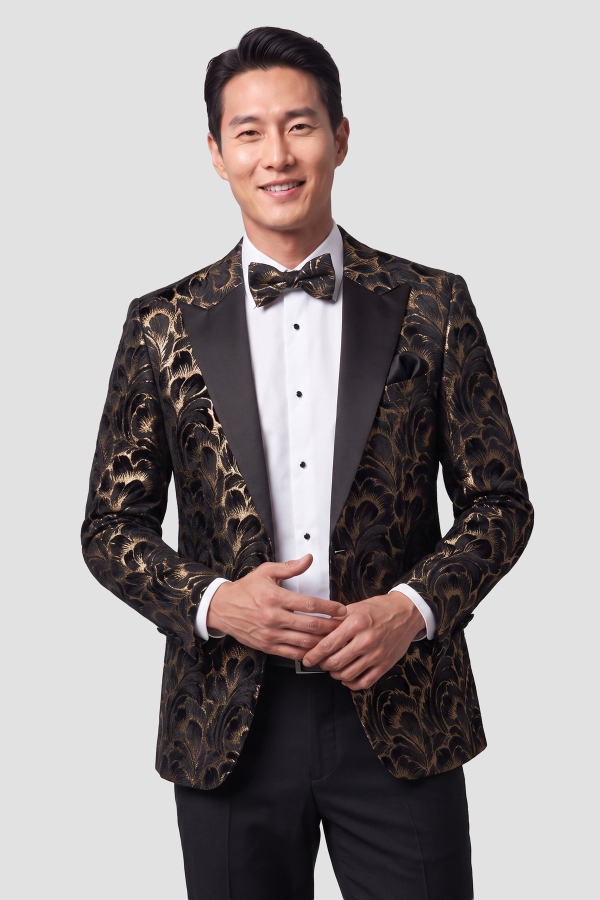 Ted Stanford "Savannah" Black & Gold Peak Tuxedo Jacket (Separates)
