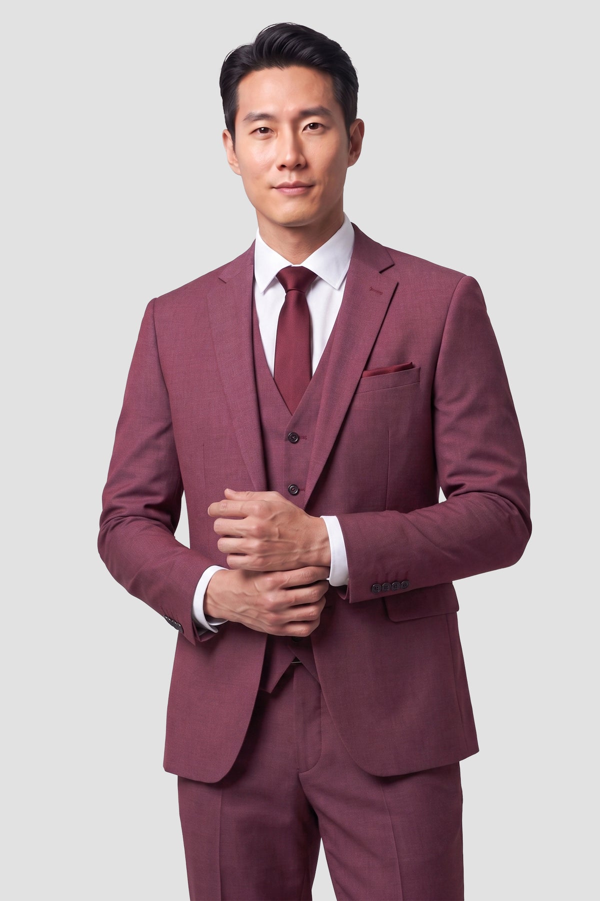 Allure Men "Savoy" Burgundy Suit Jacket (Separates)