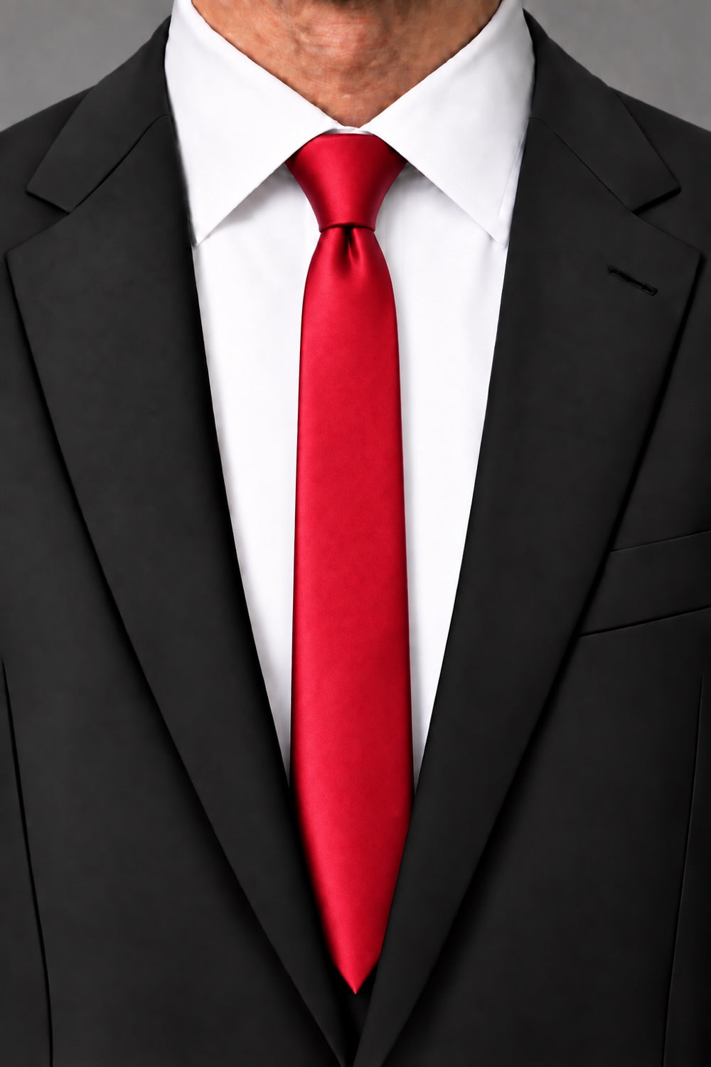 Cardi Scarlet Luxury Satin Skinny Necktie