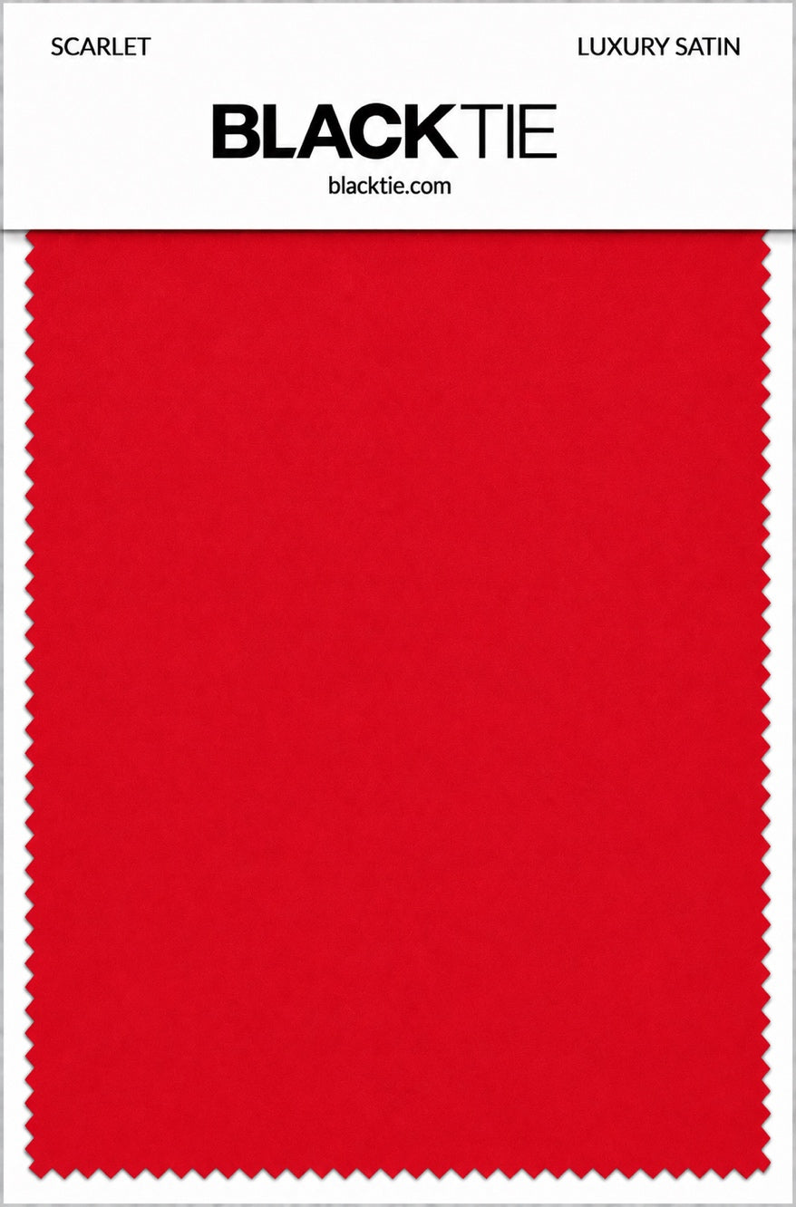 Scarlet Luxury Satin fabric swatch card