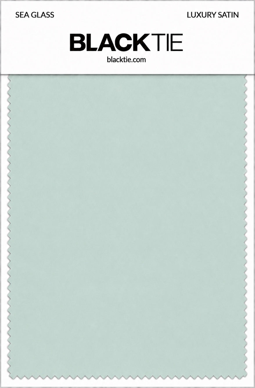 Sea Glass Luxury Satin fabric swatch card