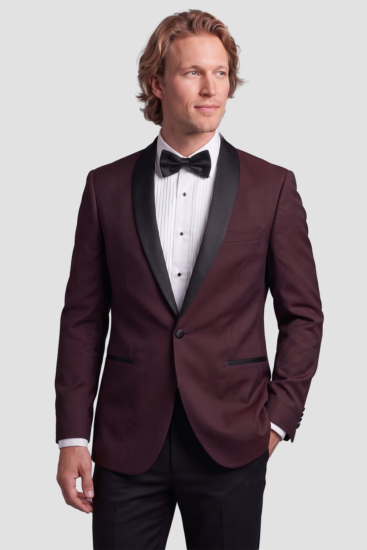 BLACKTIE "Sebastian" Burgundy Pindot Tuxedo Jacket