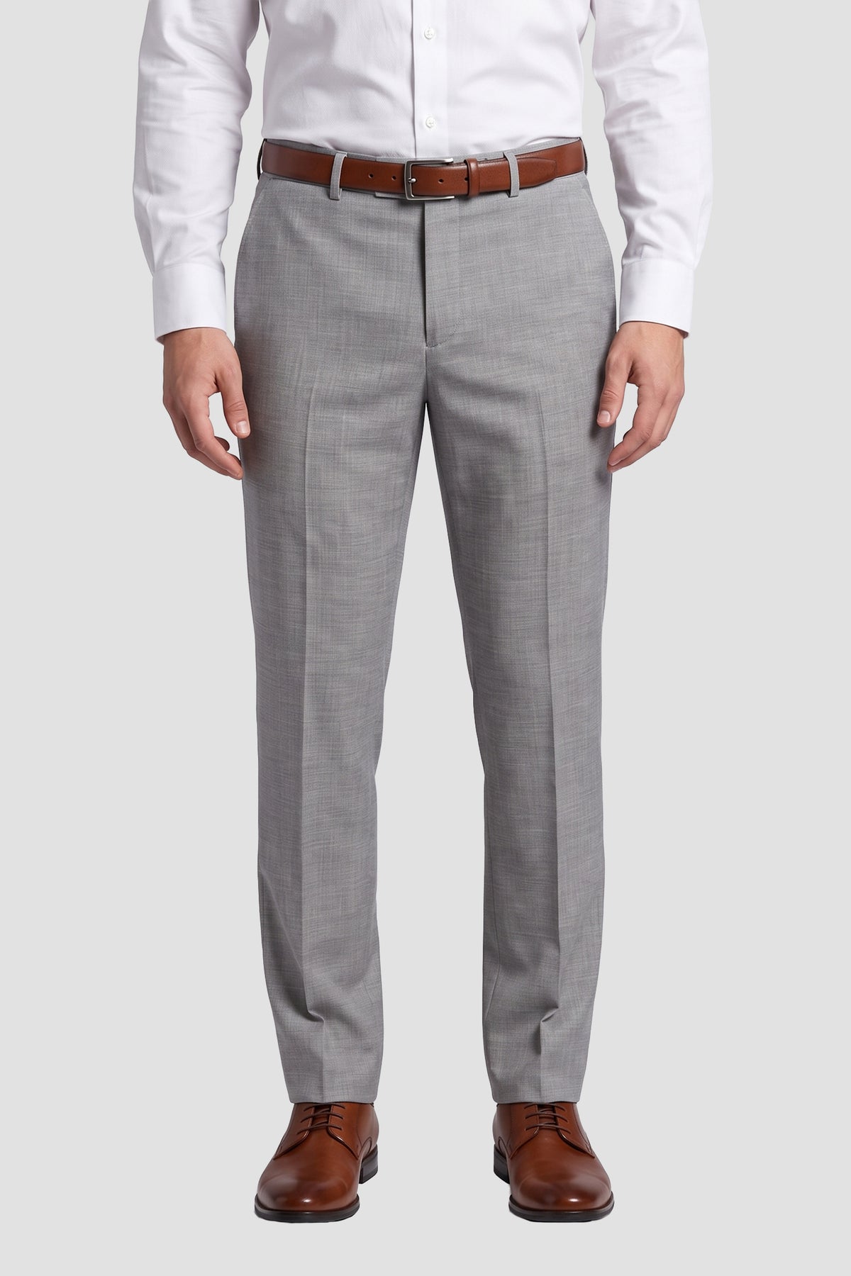 Couture 1910 "Sharkskin" Black & White Plain Front Pants
