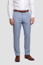 Couture 1910 "Sharkskin" Oxford Blue Plain Front Pants