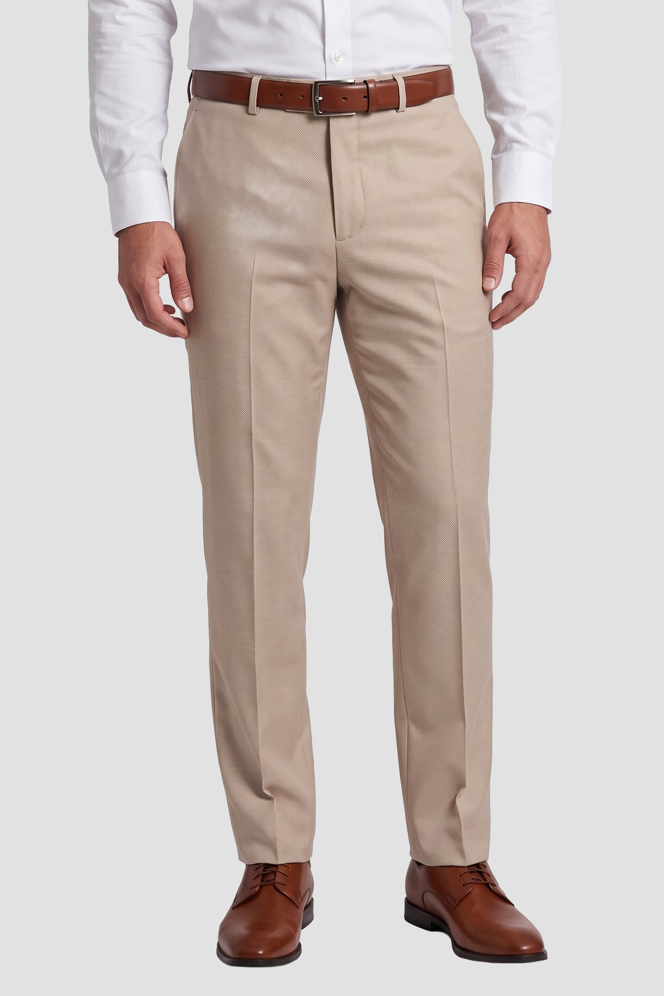 mens beige dress pants Sharkskin Tan Plain Front Size:Girls 14 Love Affair Satin Gown New Season Dresses allowing precise tailoring to