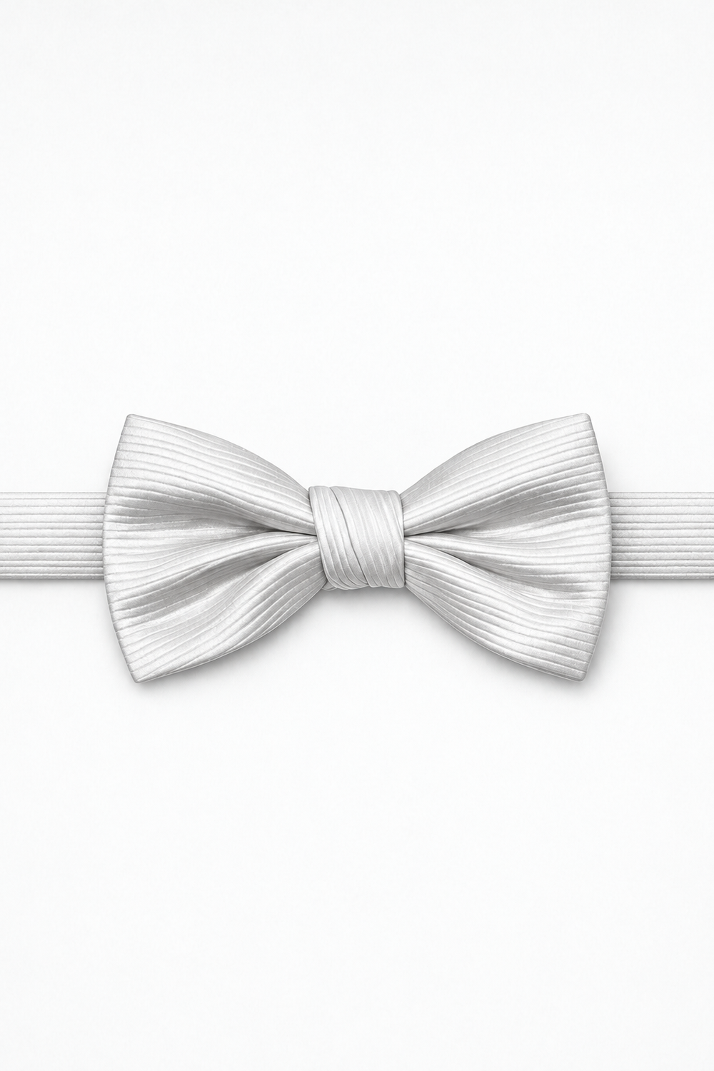 Cristoforo Cardi Pre-Tied Silver Faille Silk Bow Tie