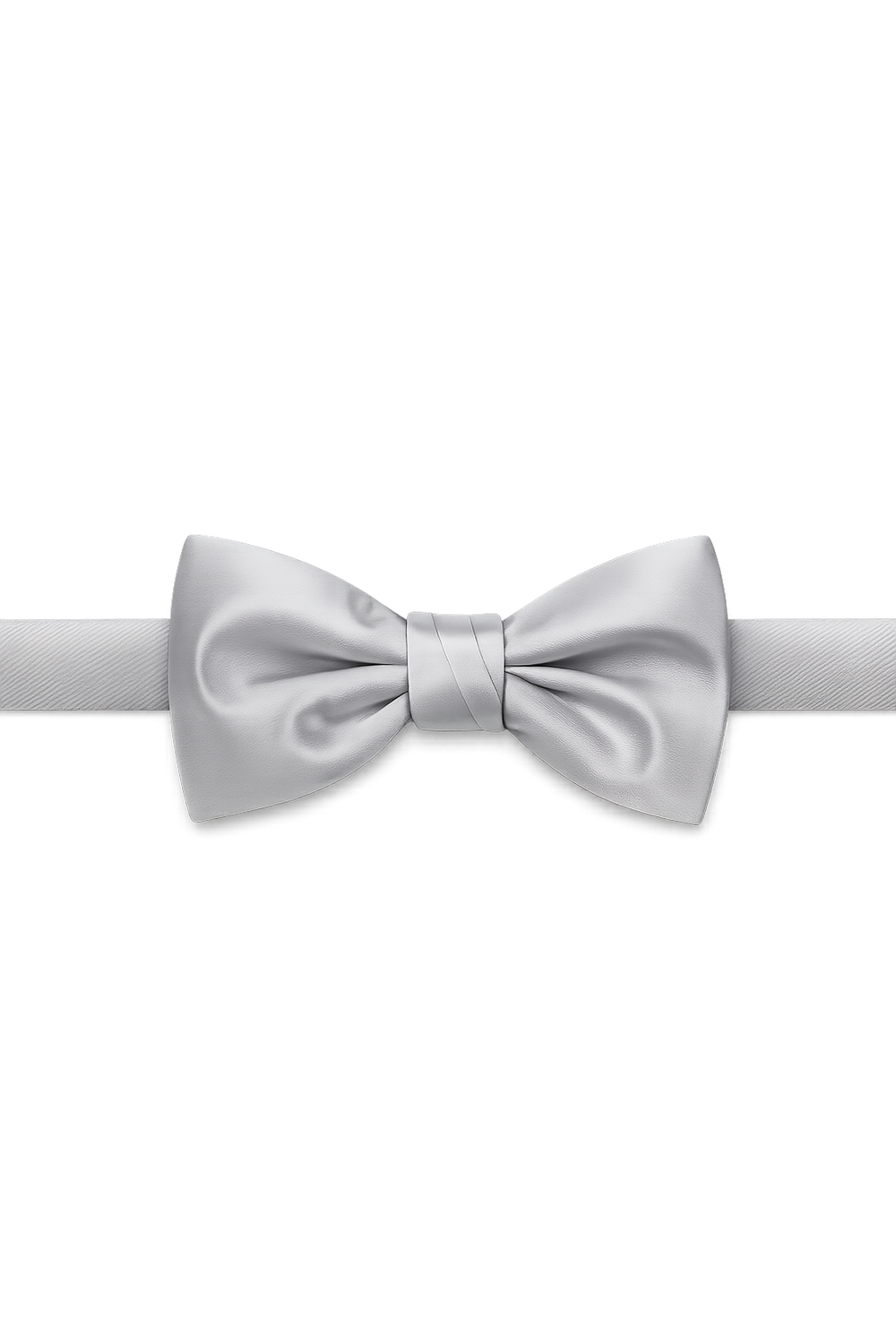 Cardi Pre-Tied Silver Luxury Satin Bow Tie