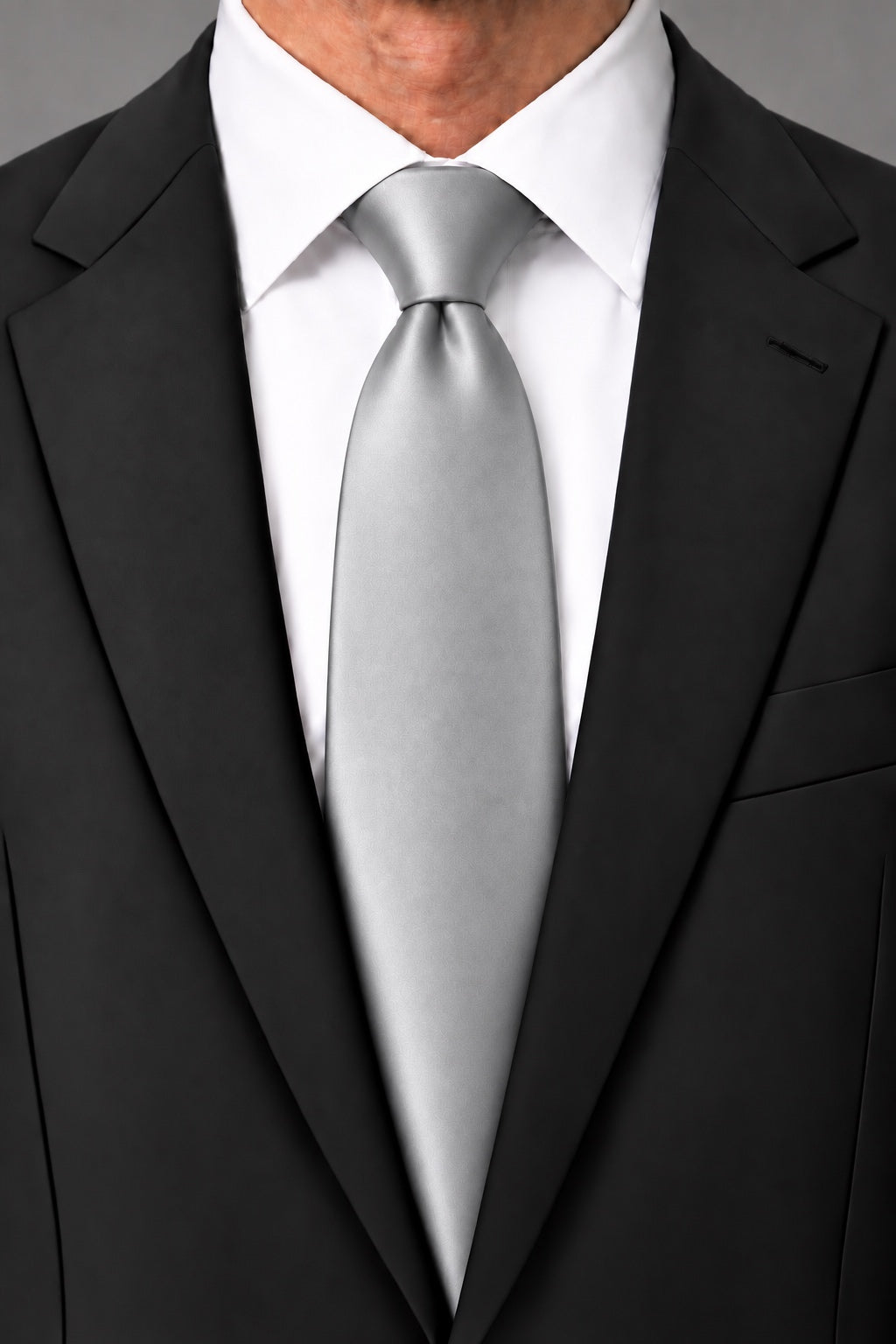 Cardi Silver Luxury Satin Necktie