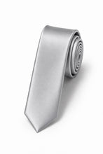 Cardi Silver Luxury Satin Skinny Necktie
