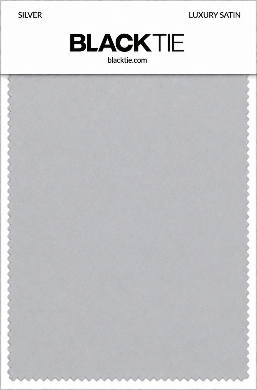 Silver Luxury Satin fabric swatch card