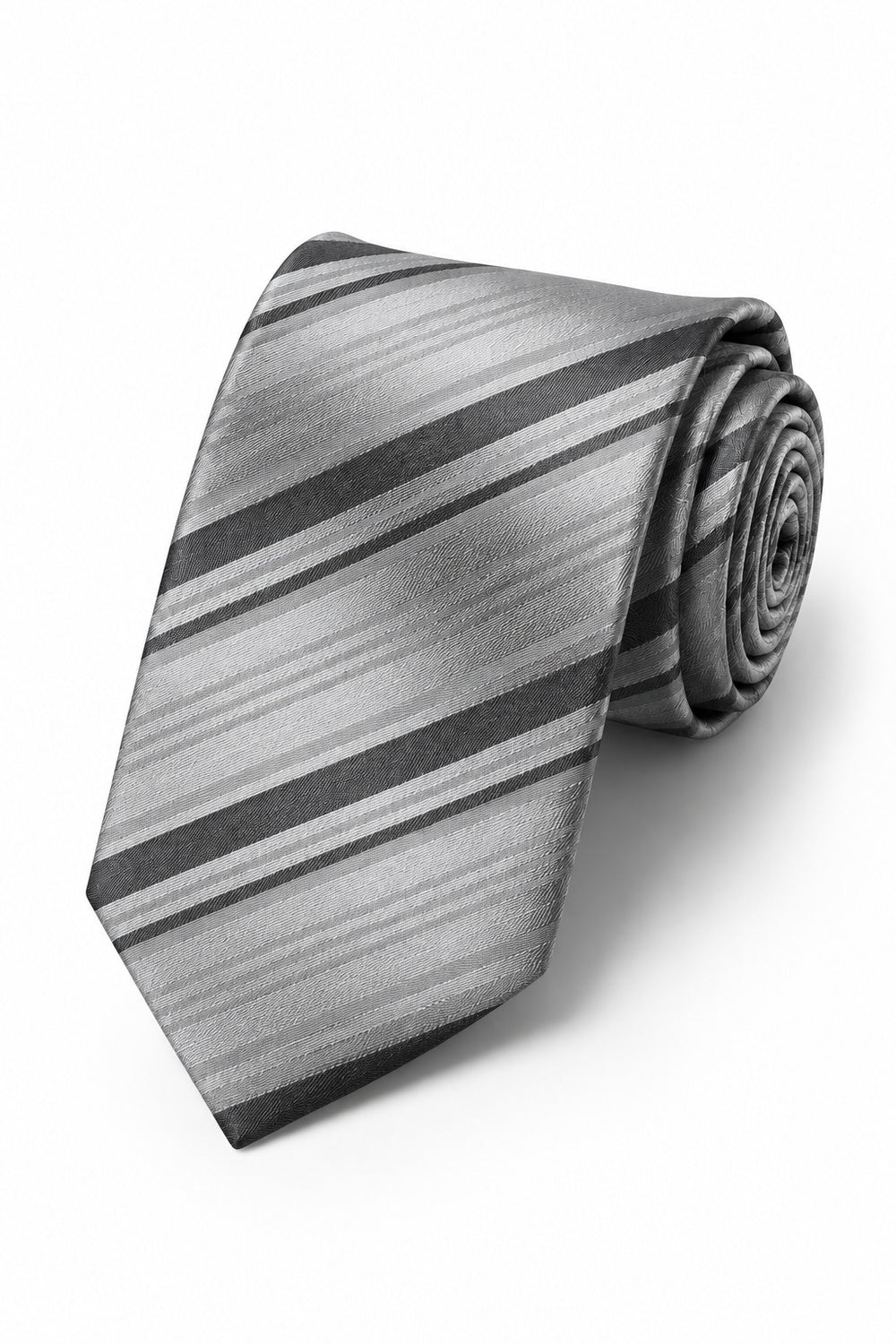 Cardi Silver Striped Satin Necktie