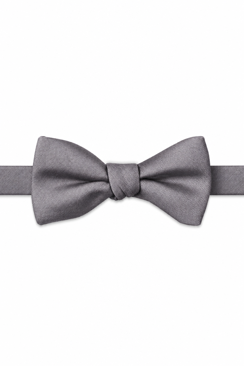 Smoke Modern Solid Bow Tie - pre-tied bow tie, front view