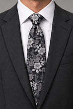 Ted Stanford Steel Blossom Floral Necktie