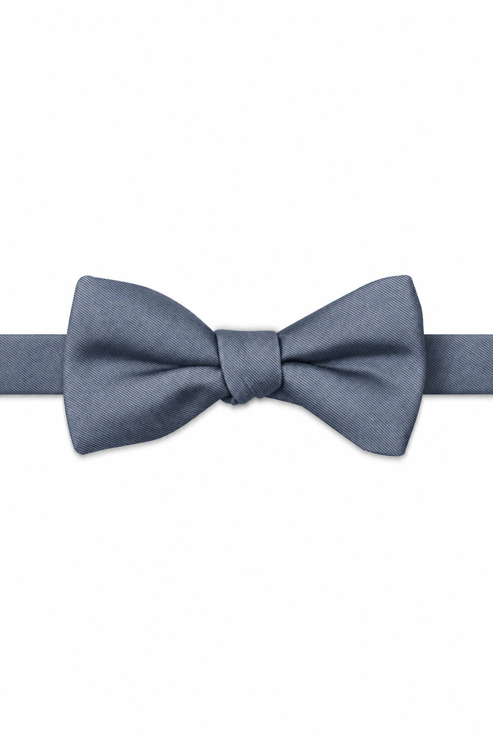 Steel Blue Modern Solid Bow Tie - pre-tied bow tie, front view