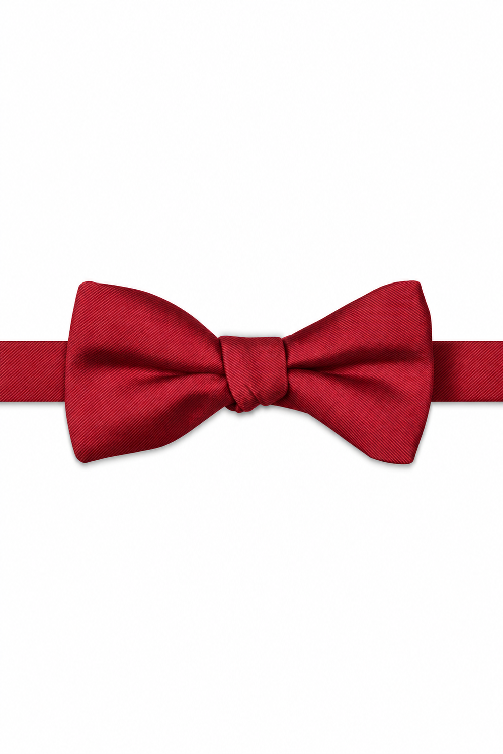 Strawberry Modern Solid Bow Tie - pre-tied bow tie, front view