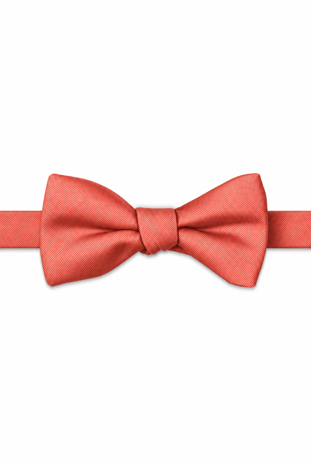 Sun Coral Modern Solid Bow Tie - pre-tied bow tie, front view