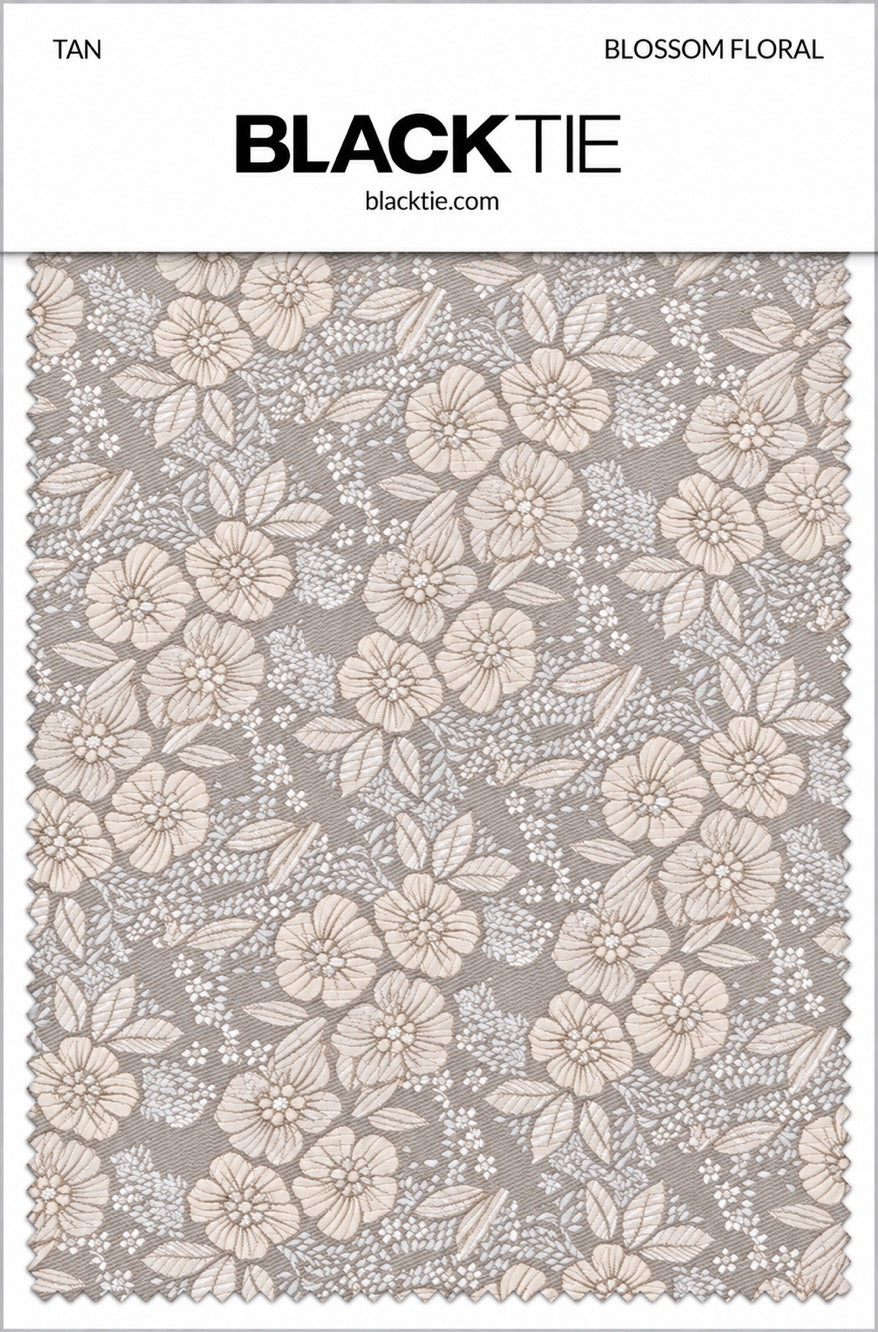 Ted Stanford Tan Blossom Floral Necktie
