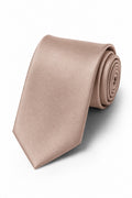 Allure Men Tan Solid Satin Silk Necktie