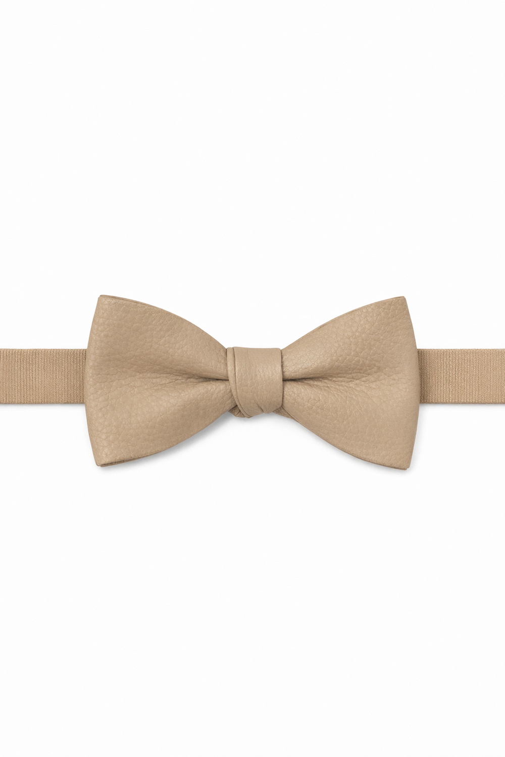 Cardi Tan Textured Leather Bow Tie