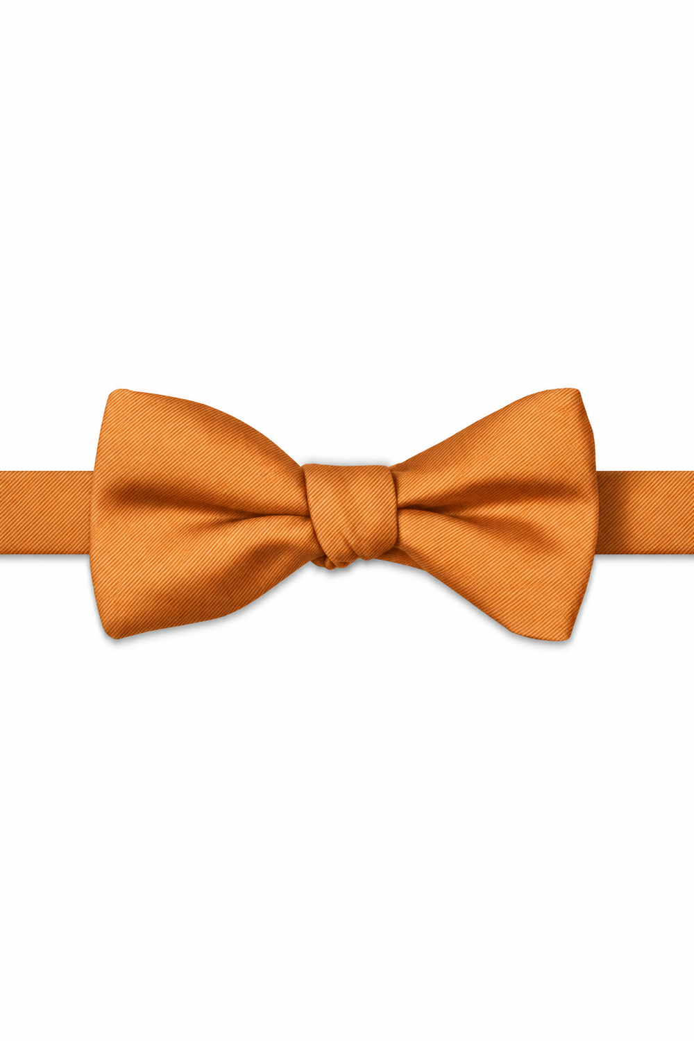 Tangerine Modern Solid Bow Tie - pre-tied bow tie, front view