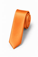 Cardi Tangerine Luxury Satin Skinny Necktie