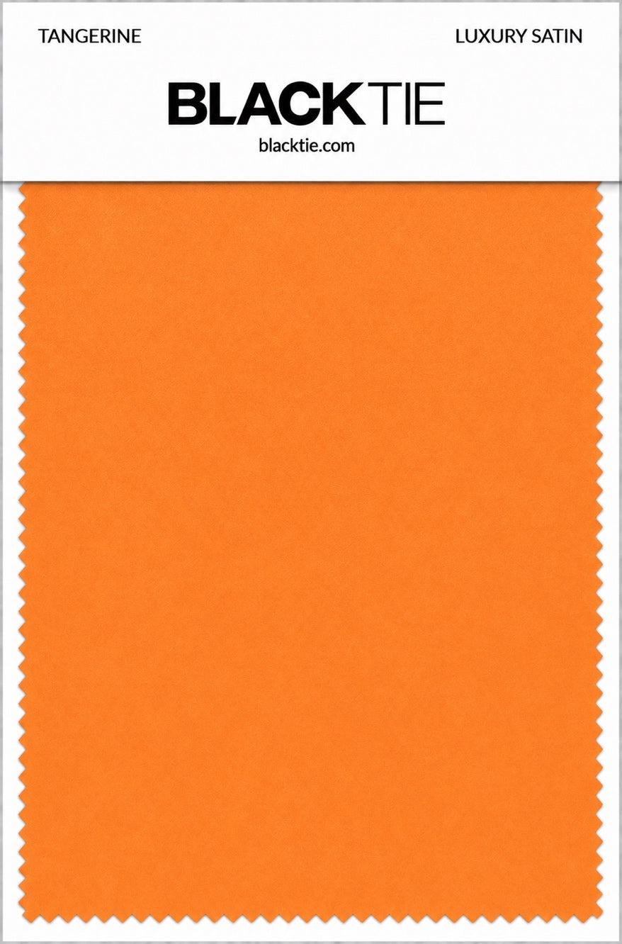 Tangerine Luxury Satin fabric swatch card