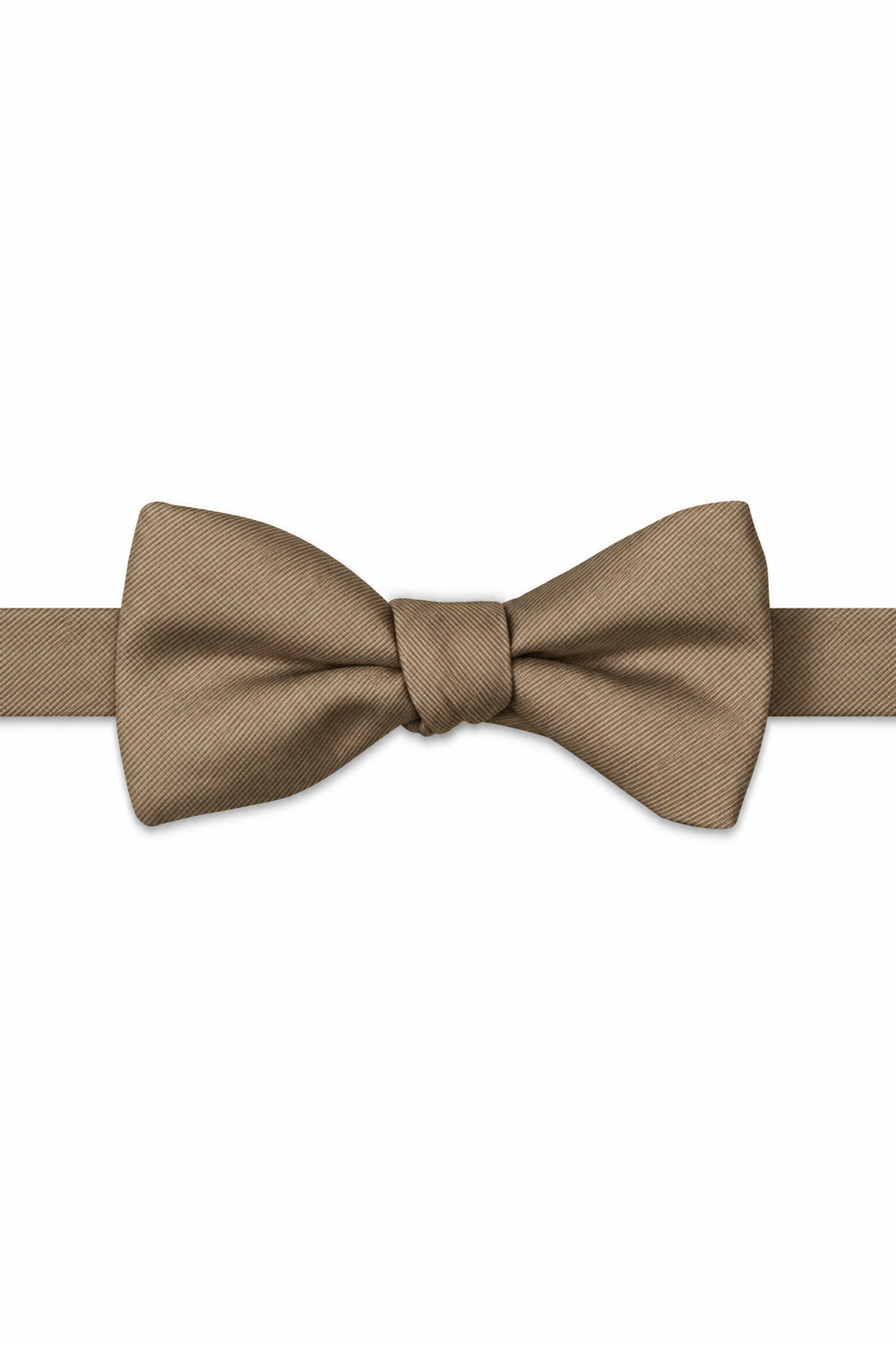 Taupe Modern Solid Bow Tie - pre-tied bow tie, front view