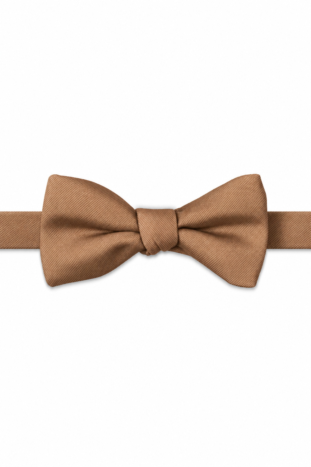 Tawny Modern Solid Bow Tie - pre-tied bow tie, front view