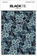 Ted Stanford Teal Blue Blossom Floral Necktie