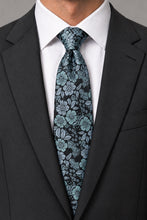 Ted Stanford Teal Blue Blossom Floral Necktie