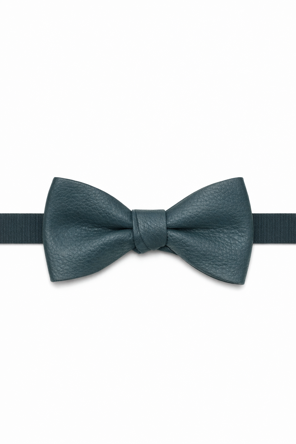 Cardi Teal Textured Leather Bow Tie