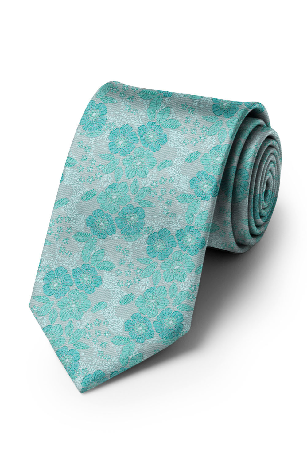 Ted Stanford Aqua Blossom Floral Necktie