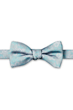 Ted Stanford Aqua & Pink Blossom Floral Hand Knot Banded Bow Tie