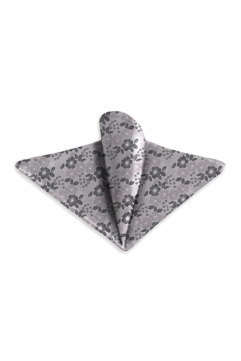 Ted Stanford Black Shale Blossom Floral Pocket Square