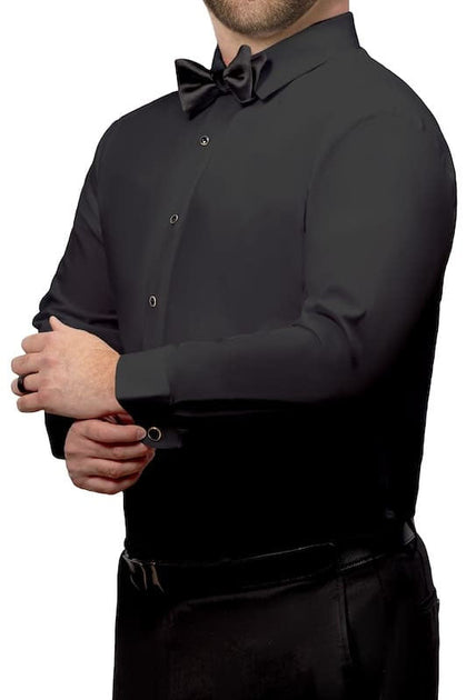 Stretch Black Laydown Formal Shirt