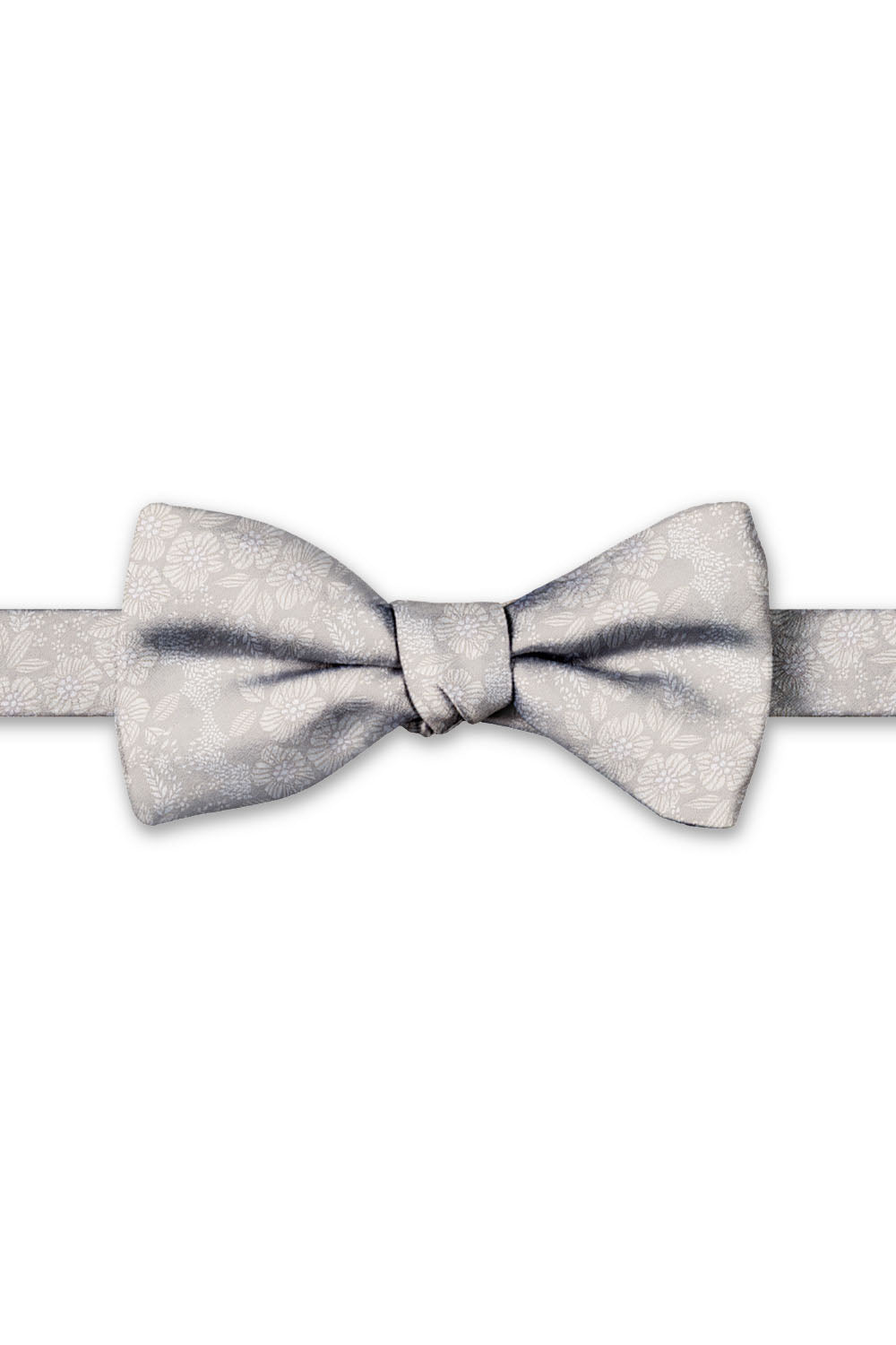 Bridal Champagne Blossom Floral Hand Knot Banded Bow Tie - pre-tied bow tie, front view